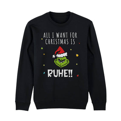 Weihnachtspullover - Grinch - All I want for Christmas is Ruhe! (Gesicht)