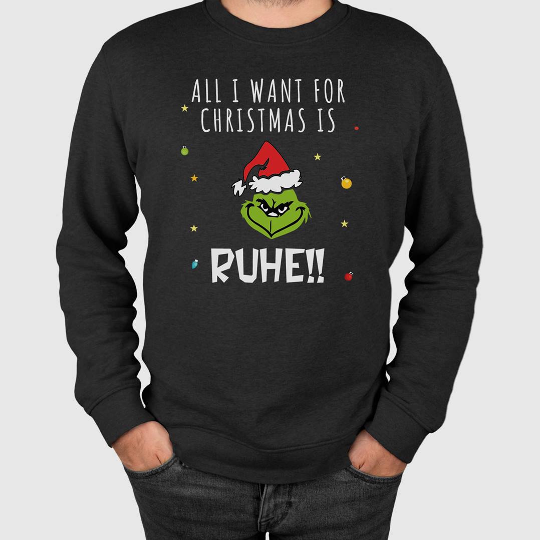 Weihnachtspullover - Grinch - All I want for Christmas is Ruhe! (Gesicht)