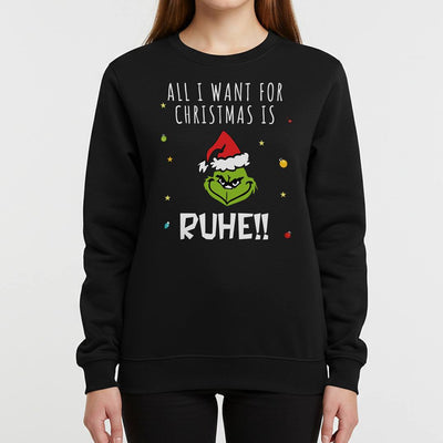 Weihnachtspullover - Grinch - All I want for Christmas is Ruhe! (Gesicht)