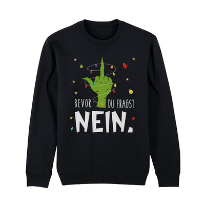 Weihnachtspullover - Grinch - Bevor Du fragst NEIN. (Mittelfinger)