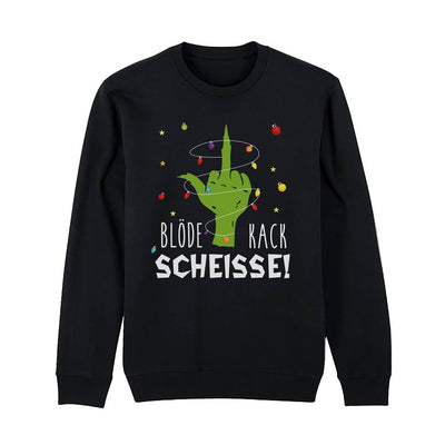 Weihnachtspullover - Grinch - Blöde Kackscheiße! (Mittelfinger)