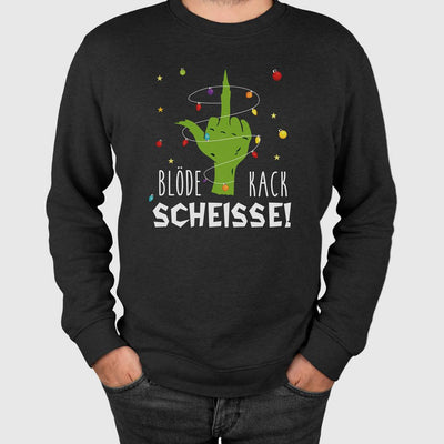 Weihnachtspullover - Grinch - Blöde Kackscheiße! (Mittelfinger)