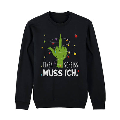 Weihnachtspullover - Grinch - Einen Scheiß muss ich. (Mittelfinger)