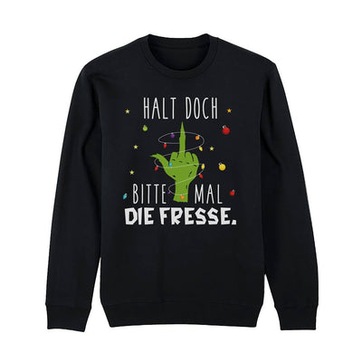 Weihnachtspullover - Grinch - Halt doch bitte mal die Fresse. (Mittelfinger)