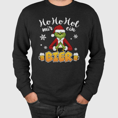 Weihnachtspullover - Grinch - Ho Ho Hol mir ein Bier