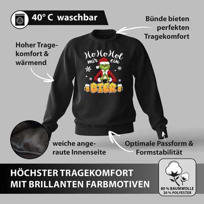 Weihnachtspullover - Grinch - Ho Ho Hol mir ein Bier
