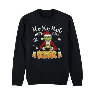 Weihnachtspullover - Grinch - Ho Ho Hol mir ein Bier