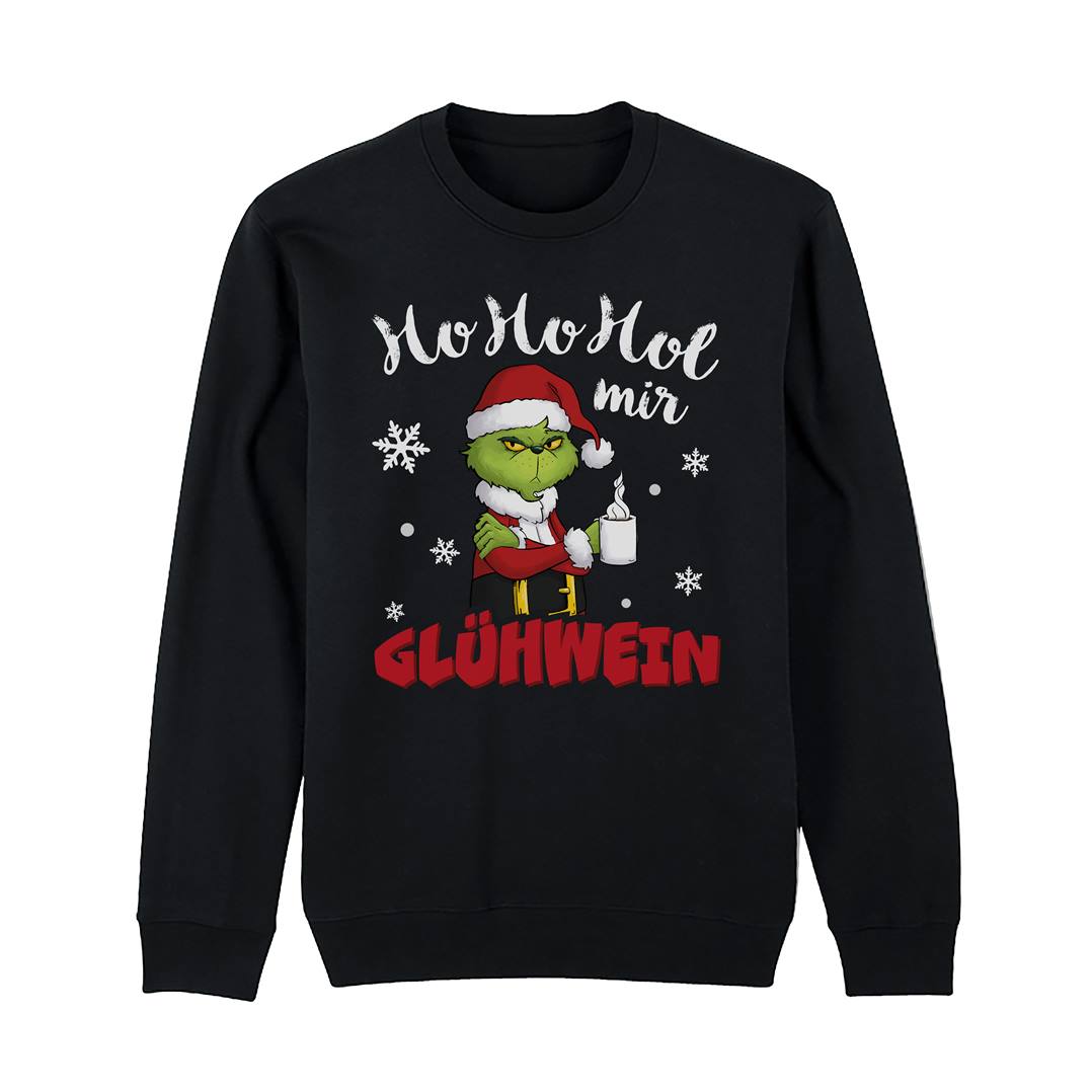 Weihnachtspullover - Grinch - Ho Ho Hol mir Glühwein