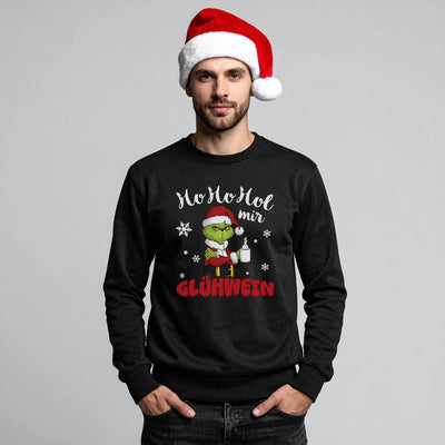 Weihnachtspullover - Grinch - Ho Ho Hol mir Glühwein