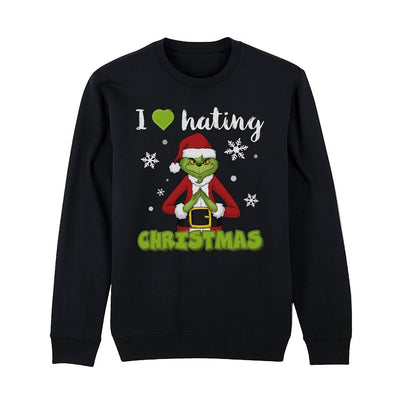 Weihnachtspullover - Grinch - I love hating Christmas