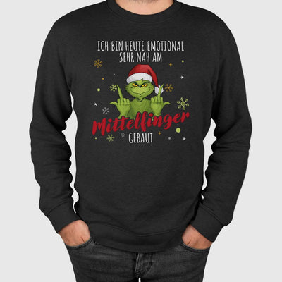 Weihnachtspullover - Grinch - Ich bin heute emotional sehr nah am Mittelfinger gebaut. (LH)