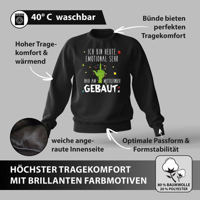 Weihnachtspullover - Grinch - Ich bin heute emotional sehr nah am Mittelfinger gebaut.