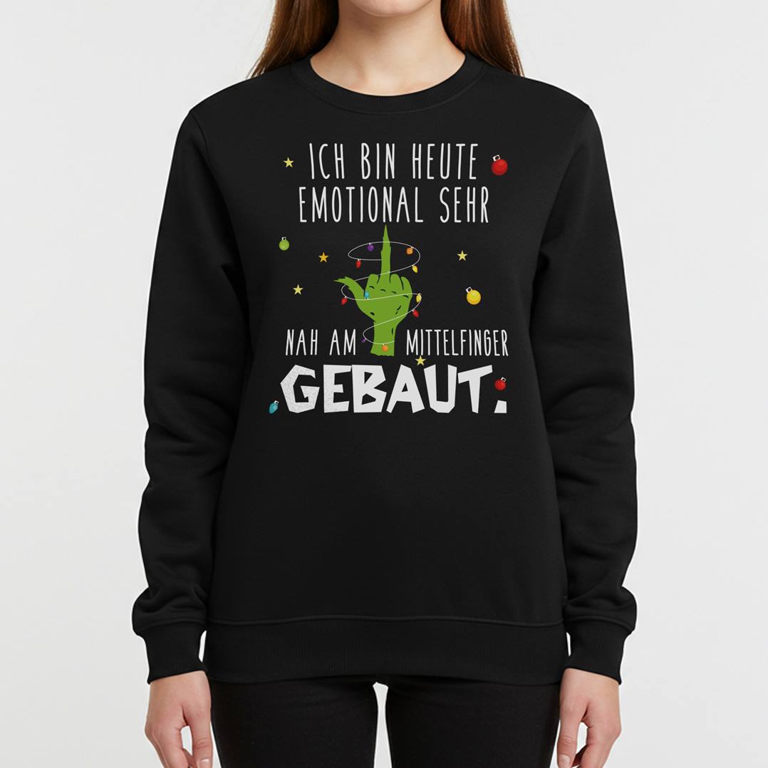 Weihnachtspullover - Grinch - Ich bin heute emotional sehr nah am Mittelfinger gebaut.