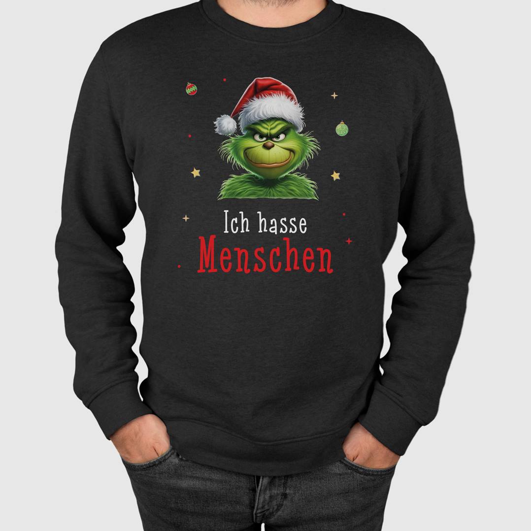 Weihnachtspullover - Grinch - Ich hasse Menschen (CS)