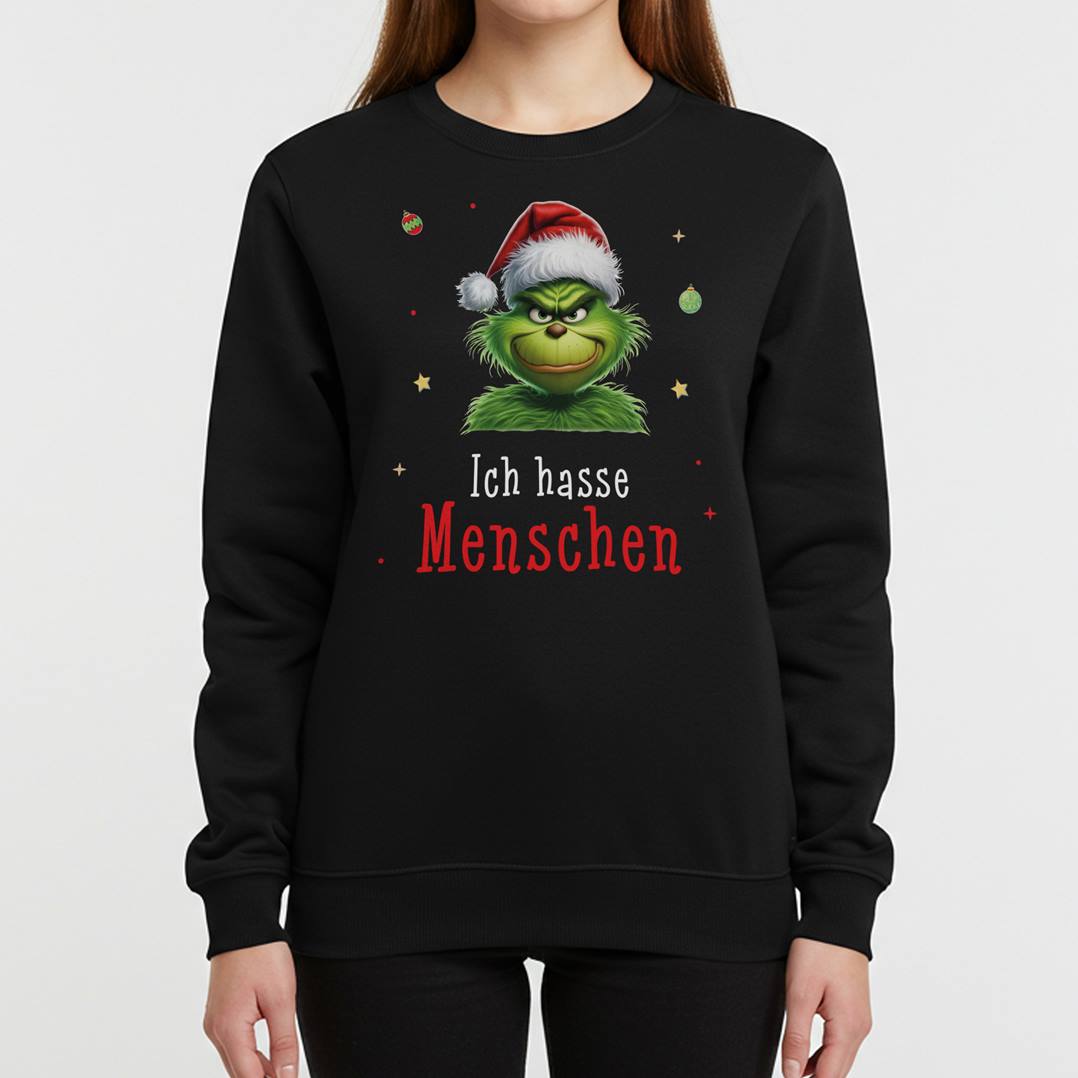 Weihnachtspullover - Grinch - Ich hasse Menschen (CS)