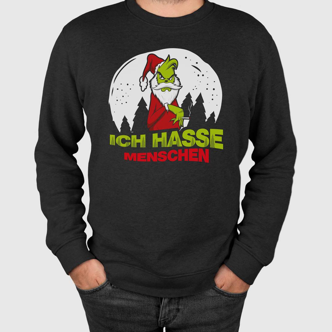 Weihnachtspullover - Grinch - Ich hasse Menschen