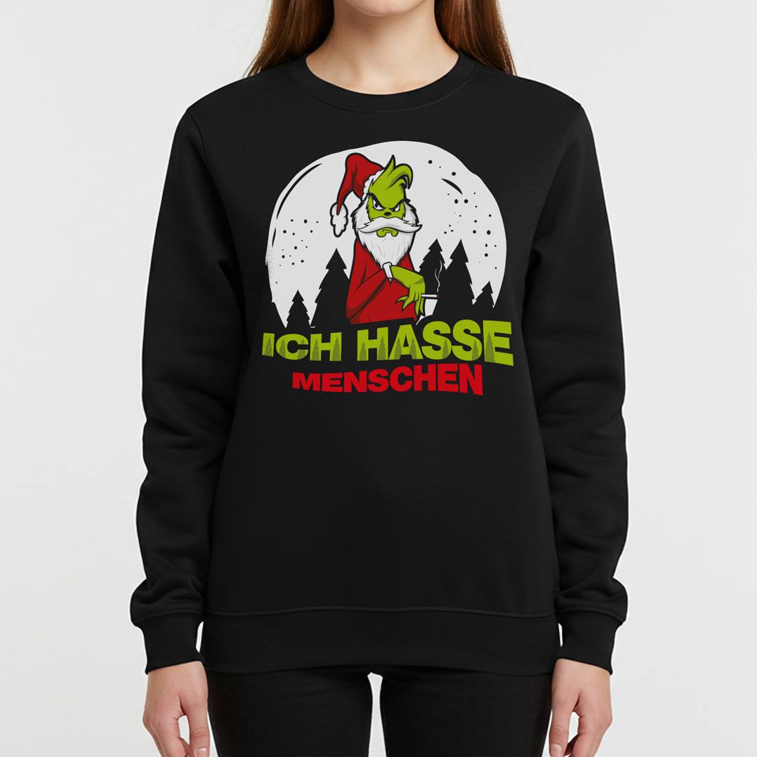 Weihnachtspullover - Grinch - Ich hasse Menschen