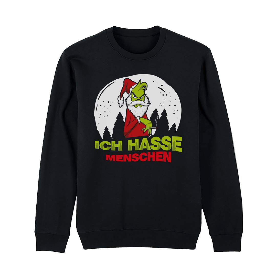 Weihnachtspullover - Grinch - Ich hasse Menschen