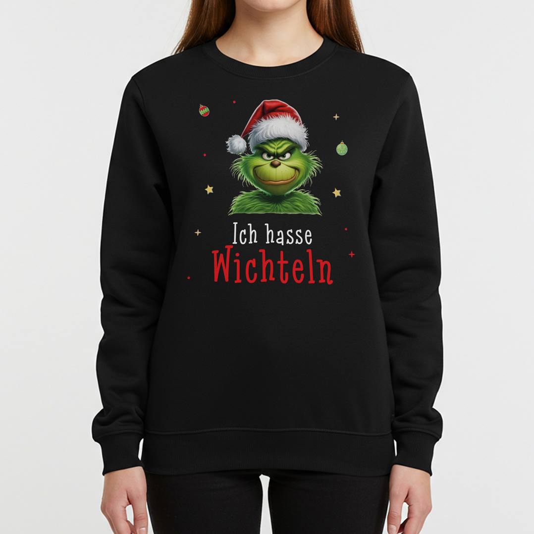 Weihnachtspullover - Grinch - Ich hasse Wichteln (CS)