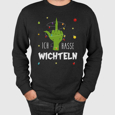 Weihnachtspullover - Grinch - Ich hasse Wichteln (Mittelfinger)