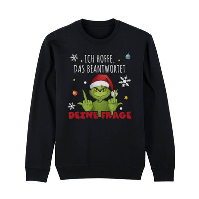 Weihnachtspullover - Grinch - Ich hoffe, das beantwortet Deine Frage (Mittelfinger)