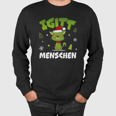 Weihnachtspullover - Grinch Katze - Igitt, Menschen