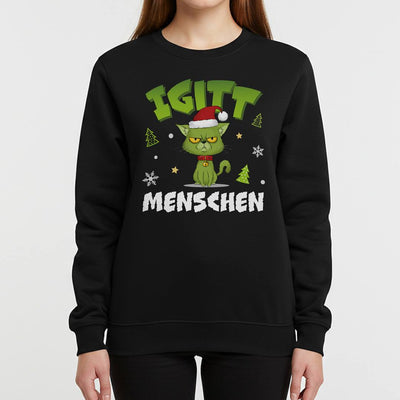 Weihnachtspullover - Grinch Katze - Igitt, Menschen