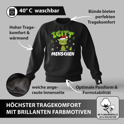Weihnachtspullover - Grinch Katze - Igitt, Menschen