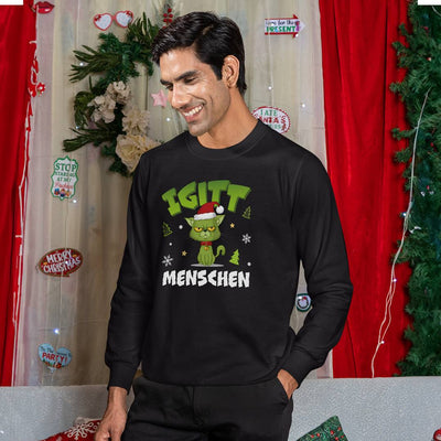 Weihnachtspullover - Grinch Katze - Igitt, Menschen