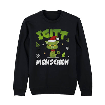 Weihnachtspullover - Grinch Katze - Igitt, Menschen