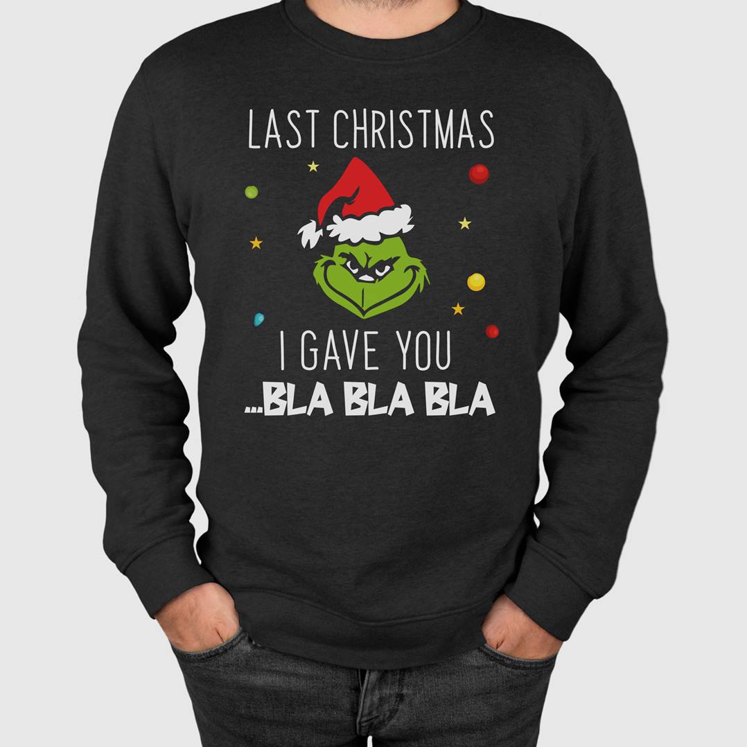Weihnachtspullover - Grinch - Last Christmas I gave you ... bla bla bla (Gesicht)