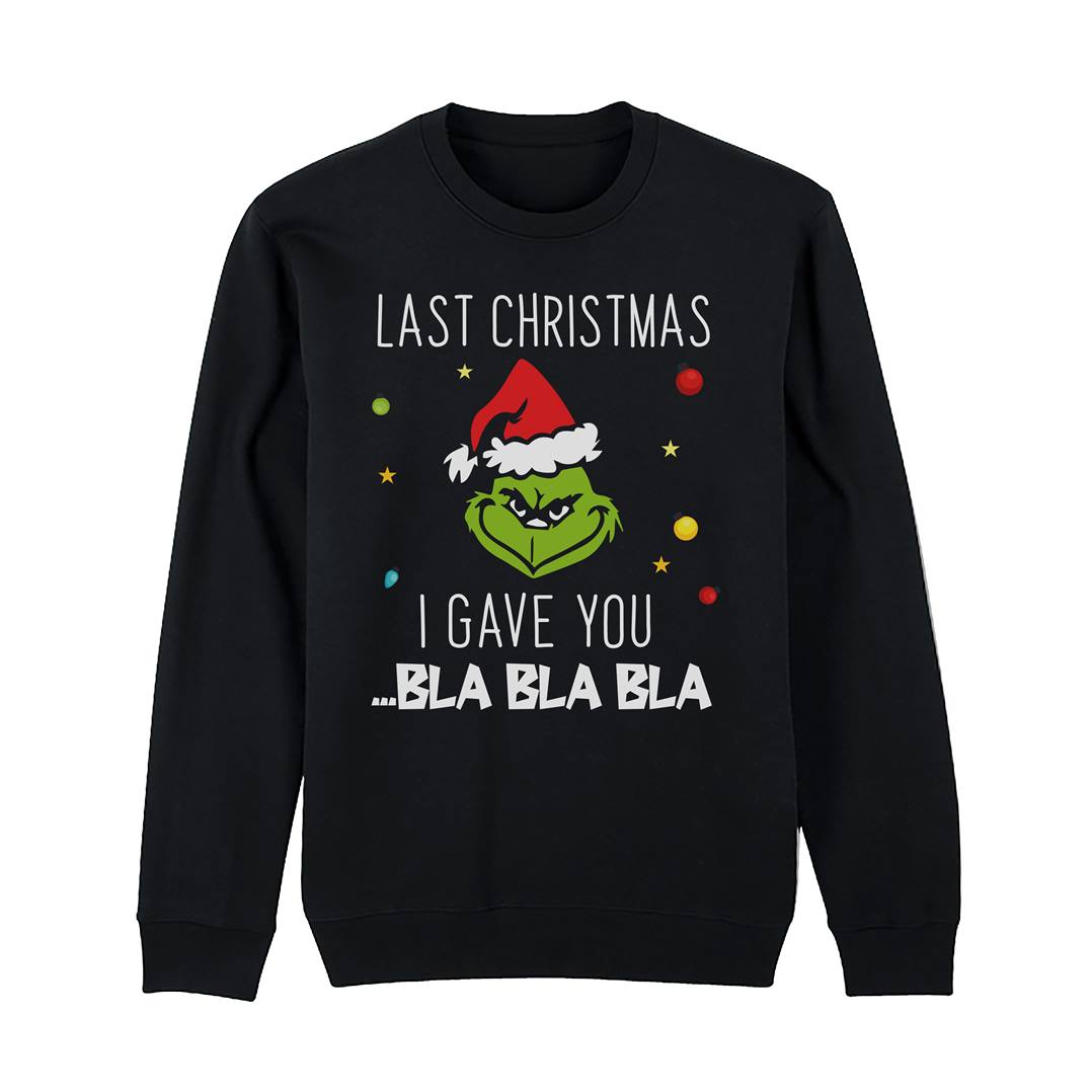 Weihnachtspullover - Grinch - Last Christmas I gave you ... bla bla bla (Gesicht)