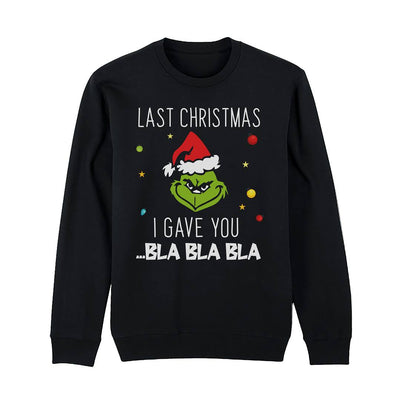 Weihnachtspullover - Grinch - Last Christmas I gave you ... bla bla bla (Gesicht)
