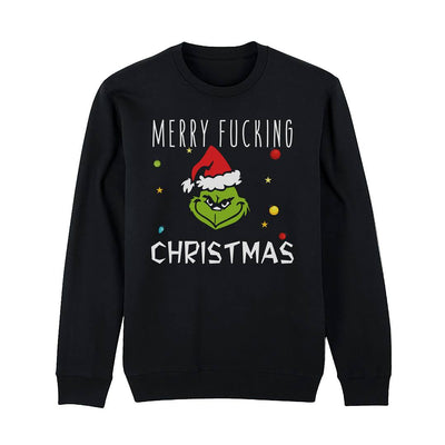 Weihnachtspullover - Grinch - Merry fucking christmas (Gesicht)
