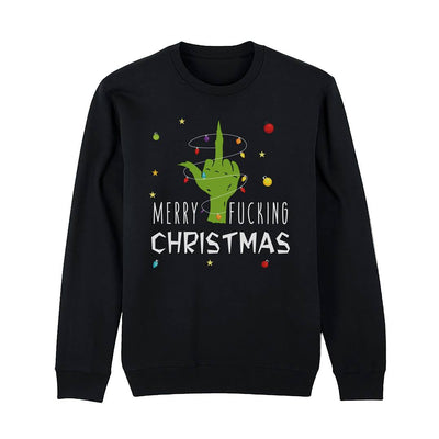 Weihnachtspullover - Grinch - Merry fucking christmas (Mittelfinger)