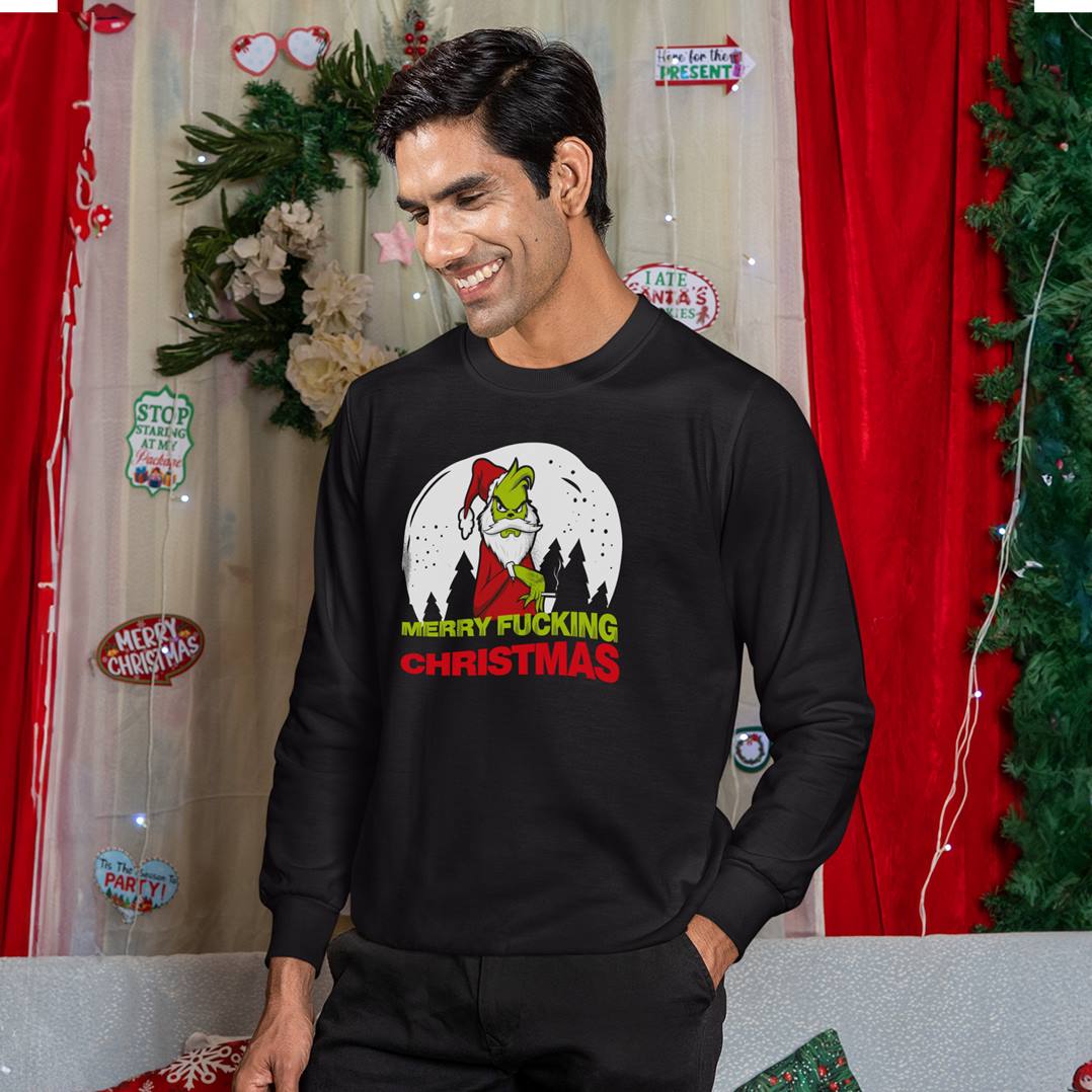Weihnachtspullover - Grinch - Merry fucking Christmas