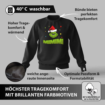 Weihnachtspullover - Grinch - Mimimi (Gesicht)