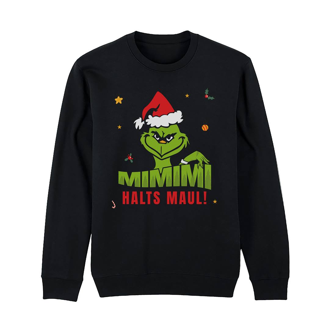 Weihnachtspullover - Grinch - Mimimi (Gesicht & Hand)