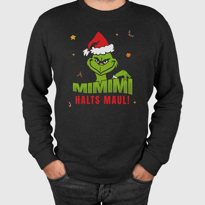 Weihnachtspullover - Grinch - Mimimi (Gesicht & Hand)