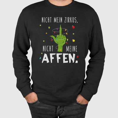 Weihnachtspullover - Grinch - Nicht mein Zirkus, nicht meine Affen. (Mittelfinger)