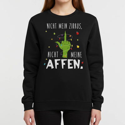 Weihnachtspullover - Grinch - Nicht mein Zirkus, nicht meine Affen. (Mittelfinger)