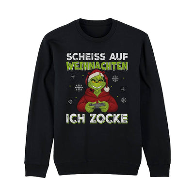 Weihnachtspullover - Grinch - Scheiß auf Weihnachten, ich zocke