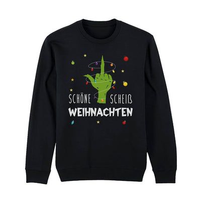 Weihnachtspullover - Grinch - Schöne scheiß Weihnachten (Mittelfinger)