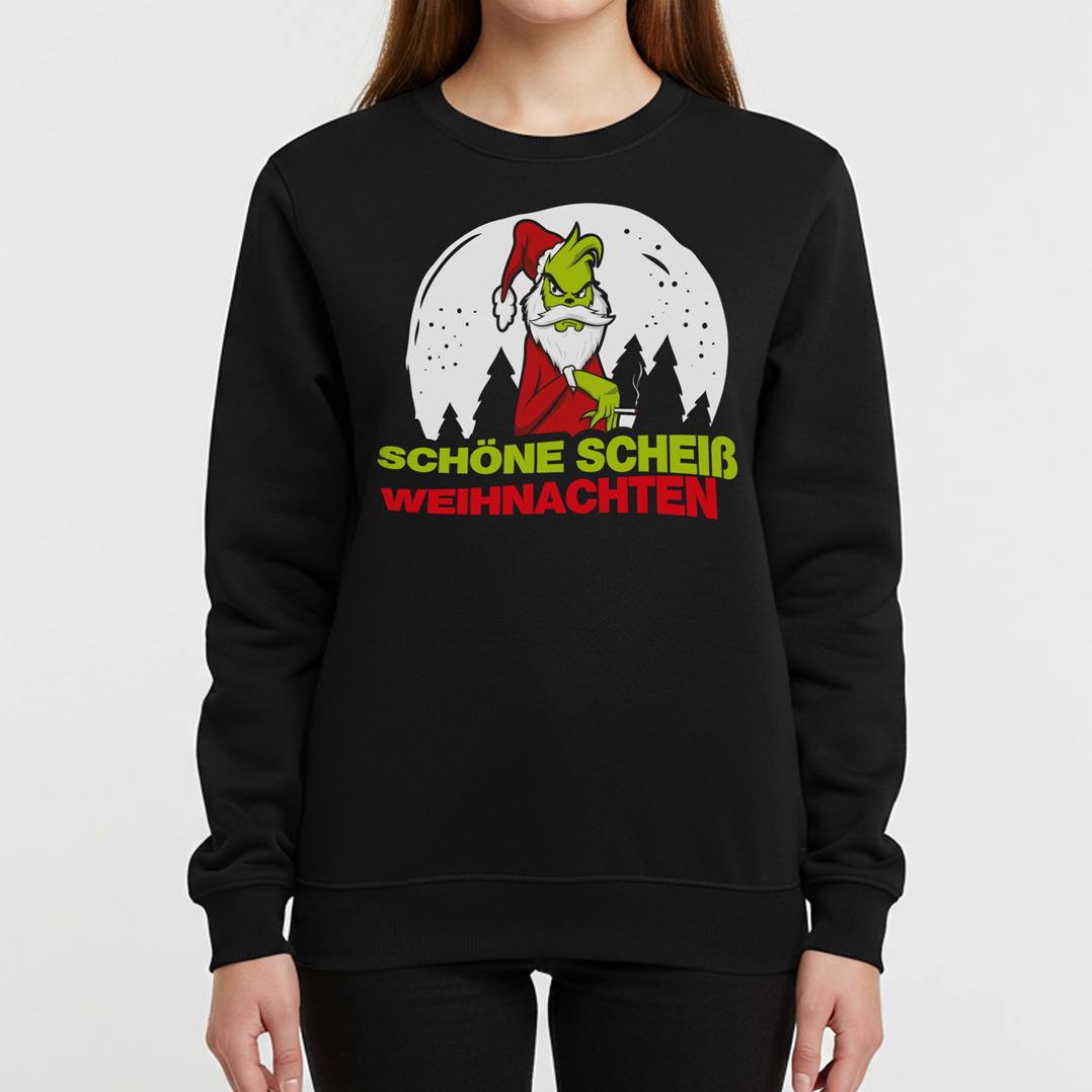 Weihnachtspullover - Grinch - Schöne scheiß Weihnachten