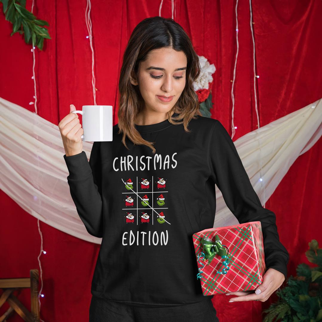 Weihnachtspullover - Grinch - Tic-Tac-Toe - Christmas Edition