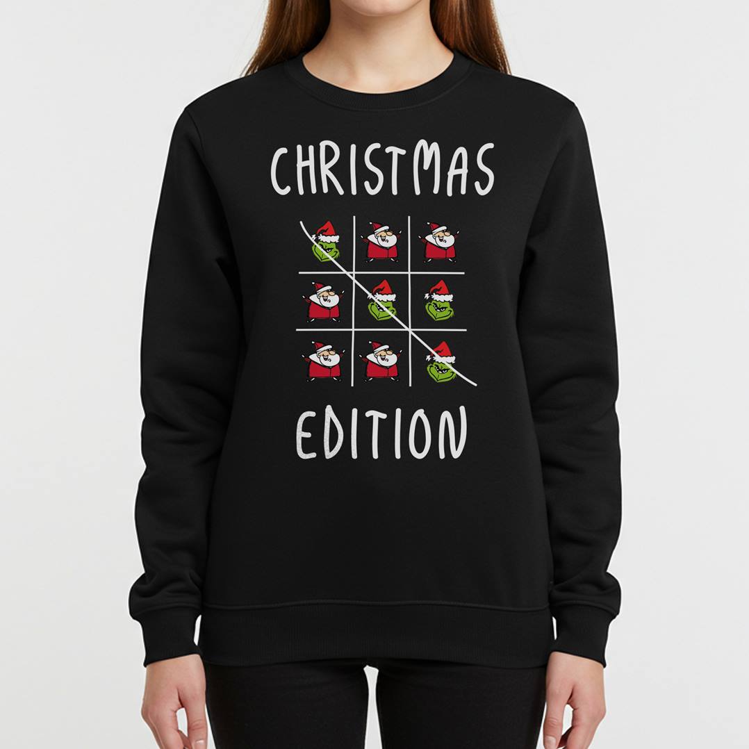 Weihnachtspullover - Grinch - Tic-Tac-Toe - Christmas Edition
