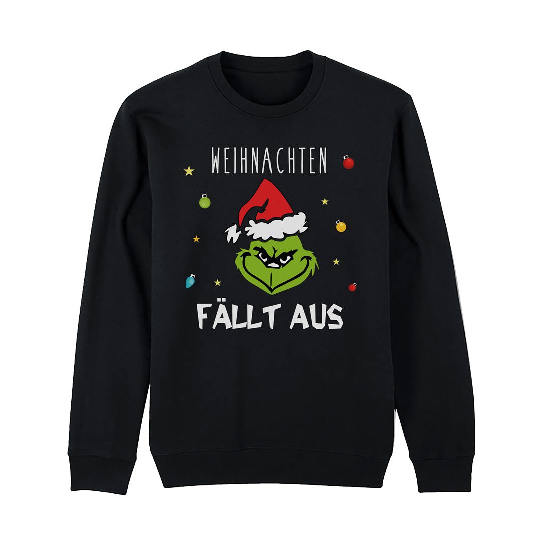 Weihnachtspullover - Grinch - Weihnachten fällt aus (Gesicht)