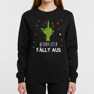 Weihnachtspullover - Grinch - Weihnachten fällt aus (Mittelfinger)