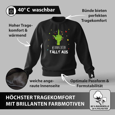 Weihnachtspullover - Grinch - Weihnachten fällt aus (Mittelfinger)