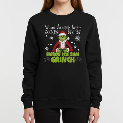 Weihnachtspullover - Wenn Du mich beim Zocken störst, werde ich zum Grinch